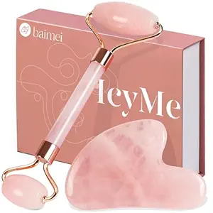 BAIMEI IcyMe Jade Roller & Gua Sha, Face Roller Redness Reducing Skin Care Tools