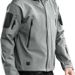 FREE SOLDIER Men's Outdoor Waterproof Soft Shell Hooded Military Tactical Jacket
