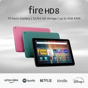 New Amazon Fire HD 8 tablet, 8” HD Display, 3GB memory, 32GB, designed