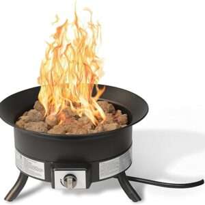Amazon Basics 19-Inch 55,000 BTU Round Portable Propane Gas Fire Pit with Carry
