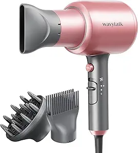 Wavytalk Ionic Hair Dryer Blow Dryer with Diffuser & Comb for Curly Hair Professiona