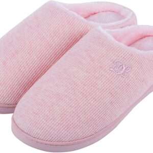 DL Womens Memory Foam Slippers, Cozy Slip on House Slippers for Women