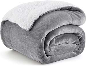 Bedsure Sherpa Fleece Throw Blanket for Couch - Thick and Warm Blanket for Winter