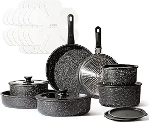 CAROTE 21pcs Pots and Pan Set Non Stick, Nonstick Induction Cookware,