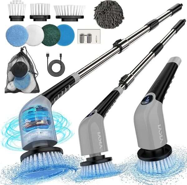 YKYI Electric Spin Scrubber,Cordless Electric Cleaning Brush,Power Scrubber