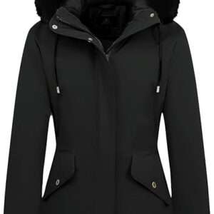 MOERDENG Women's Long Winter Down Coat Thicken Fleece Lined Parka Warm