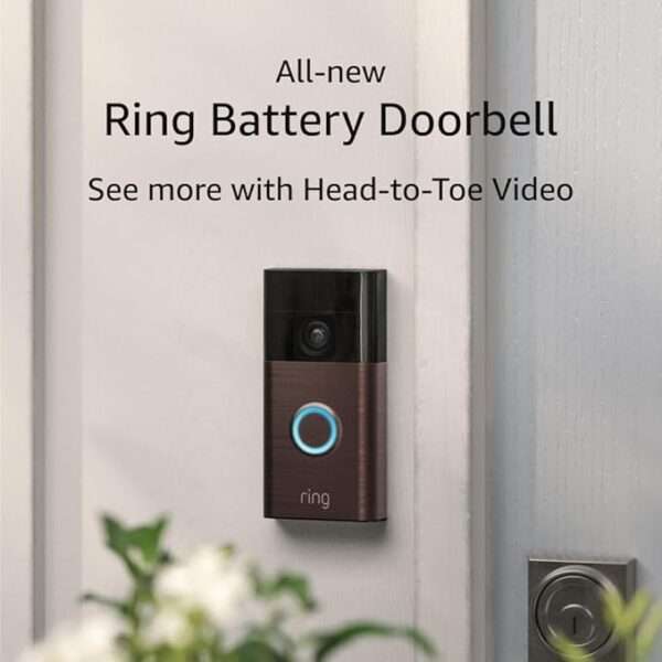 All-new Ring Battery Doorbell, Head-to-Toe Video, Live View with Two-Way Talk,