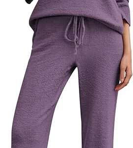 Ekouaer Pajamas for Women 2 Piece Lounge Set Fuzzy Fleece Long Sleeve Pullover