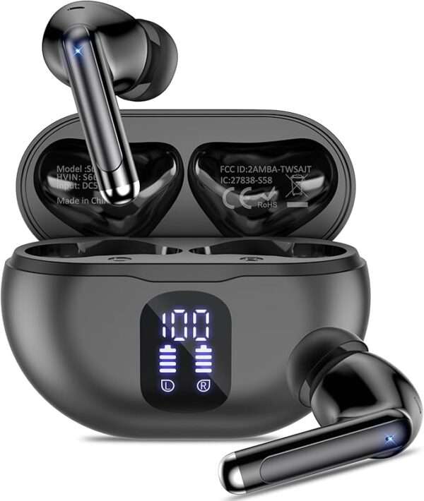 Wireless Earbuds, 2024 Bluetooth 5.3 Headphones, 50H Playback Deep Bass