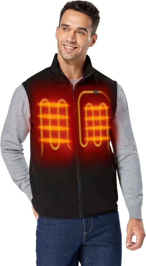 ORORO Men's Heated Vest with Battery, Lightweight Heating Fleece Vest