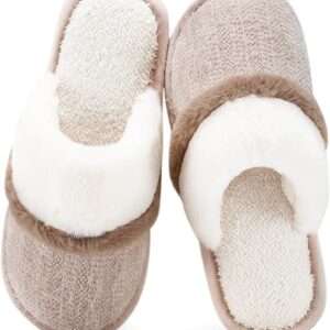 Cozy Slippers for Women Indoor and Outdoor Fuzzy House Shoes with Memory