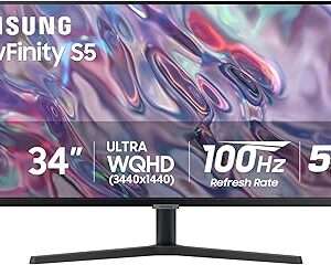 SAMSUNG 34" ViewFinity S50GC Series Ultra-WQHD Monitor, 100Hz, 5ms, HDR10,