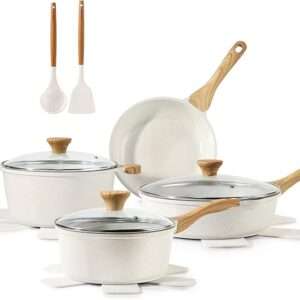 SENSARTE Nonstick Ceramic Cookware Set 13-Piece, Healthy Pots and Pans Set,