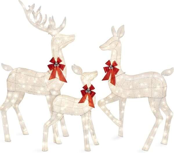 Best Choice Products 3-Piece Large Lighted Christmas Deer Family Set 6.5ft Outdoor