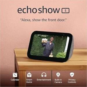 Amazon Echo Show 5 (newest model), Smart display with 2x the bass and clearer