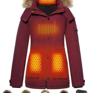 Graphene Heated Jacket for Women with Large Capacity Battery Pack Waterproof