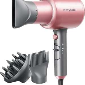 Wavytalk Ionic Hair Dryer Blow Dryer with Diffuser & Comb for Curly Hair