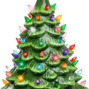 Holiday Tree, Star TBest Choice Products 15in Ceramic Christmas Tree, Pre-lit Hand-
