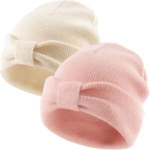 FURTALK Baby Beanie Winter Hat Knitted Warm Hat with Cute Bow Infant Toddler