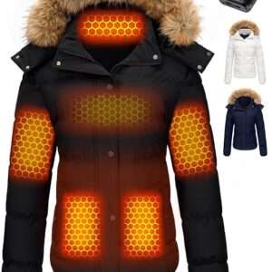 Wulcea Graphene Heated Jacket For Women 12V 18400mAh Fast Charge With