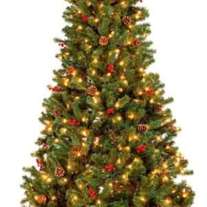 Best Choice Products 7.5ft Pre-Lit Pre-Decorated Spruce Hinged Artificial Christmas