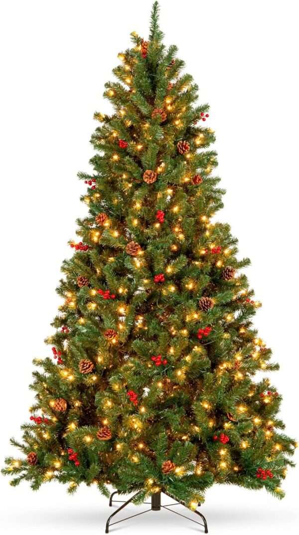 Best Choice Products 7.5ft Pre-Lit Pre-Decorated Spruce Hinged Artificial Christmas