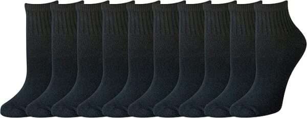 Amazon Essentials Women's Cotton Lightly Cushioned Ankle Socks, 10 Pairs