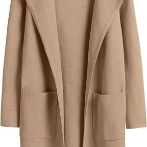 ANRABESS Women's Open Front Knit Lightweight Cardigan Casual Long Coatigan
