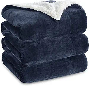 Bedsure Sherpa Fleece Blankets King Size for Bed - Thick and Warm Blanket for Winte