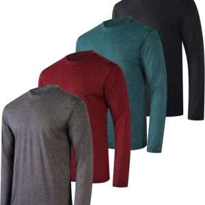 Real Essentials 4 Pack: Men's Dry-Fit UV Moisture Wicking UPF 50+ SPF Sun