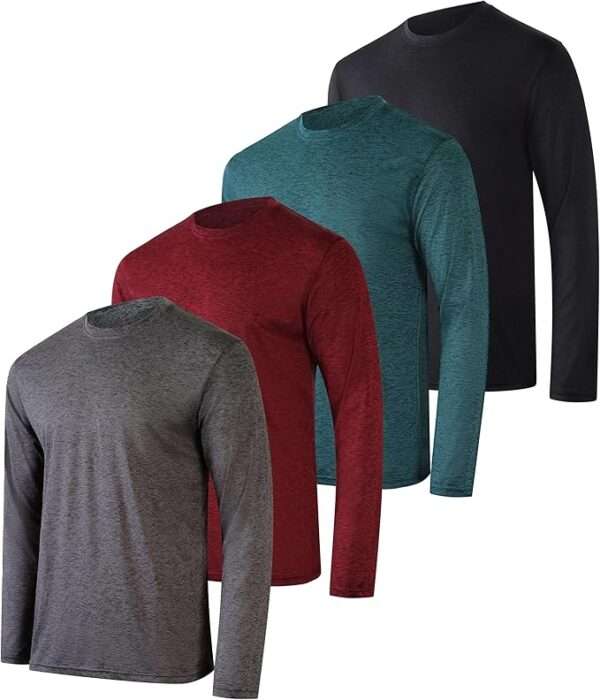 Real Essentials 4 Pack: Men's Dry-Fit UV Moisture Wicking UPF 50+ SPF Sun