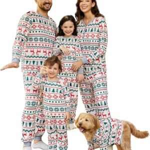 PATPAT Family Christmas Pjs Matching Sets Reindeer and Snowflake Patterned