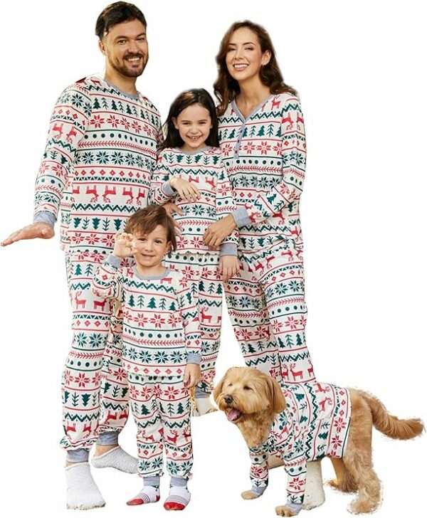 PATPAT Family Christmas Pjs Matching Sets Reindeer and Snowflake Patterned