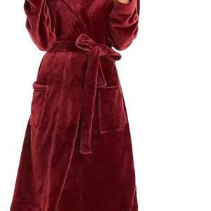 HEARTNICE Womens Hooded Fleece Robe, for WoSoft Bathrobe mens, Cute Long