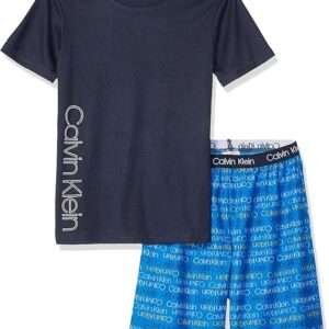 Calvin Klein Boys' Two Piece Sleepwear Top and Bottom Pajama Set