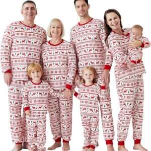 PATPAT Family Christmas Pjs Matching Sets Reindeer and Snowflake Patterned