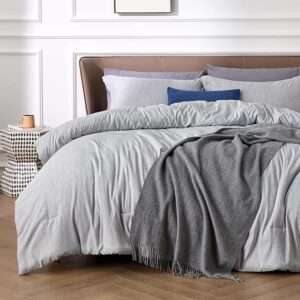 Bedsure Queen Comforter Set - Grey Comforter Queen Size, Soft Bedding for All