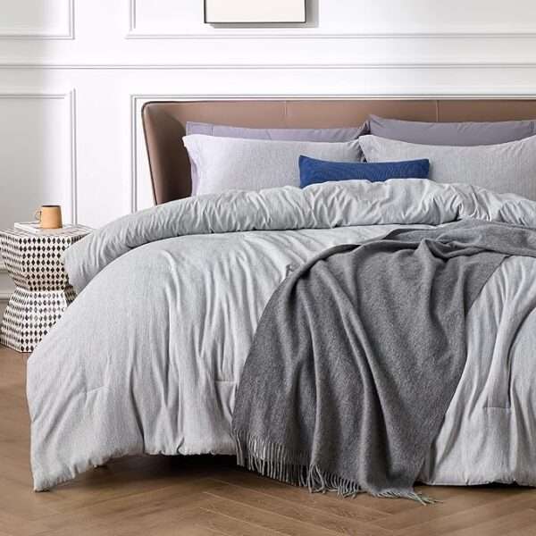 Bedsure Queen Comforter Set - Grey Comforter Queen Size, Soft Bedding for All
