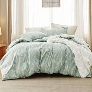 Bedsure Full Comforter Set - Sage Green Comforter, Cute Floral Bedding Comforter