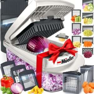 Mueller Pro-Series 10-in-1, 8 Blade Vegetable Chopper, Onion Mincer, Cutter, Dicer,