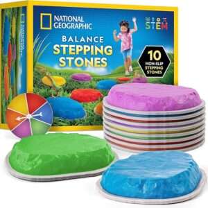 NATIONAL GEOGRAPHIC Stepping Stones for Kids – Durable Non-Slip Stones