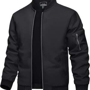 TACVASEN Men's Bomber Jacket Lightweight Casual Spring Fall Windbreaker Zip Up