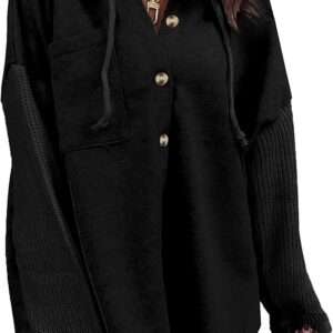SHEWIN Oversized Sweatshirts for Women Loose Fit Casual Long Sleeve Button
