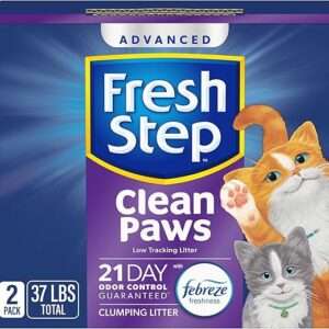 Fresh Step Clean Paws Cat Litter with Febreze Freshness, Advanced Multi Cat Low