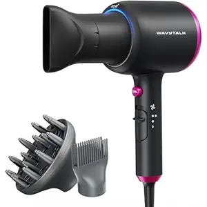 Wavytalk Hair Dryer with Diffuser, Blown Away Ionic Hair Dryer for Curly Hair