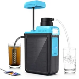 3-in-1 Solar Electric Water Filter with Hand Pump - Camping Water Filtration System