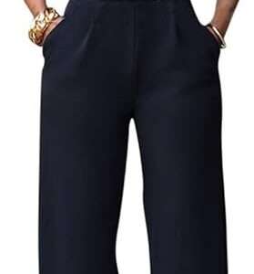 Pink Queen Jumpsuits for Women Dressy V Neck Sleeveless Wide Leg Long Pants