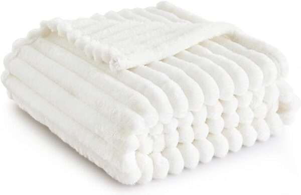 Bedsure White Throw Blanket for Couch - GentleSoft Cozy Soft Blankets for Women