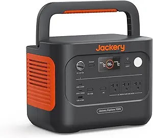 Jackery Explorer 1000 v2 Portable Power Station,1070Wh LiFePO4 Battery,1500W AC