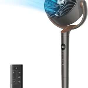 Dreo Fan for Bedroom, 120° Oscillating Standing Fans, Quiet Floor Fan with DC Motor